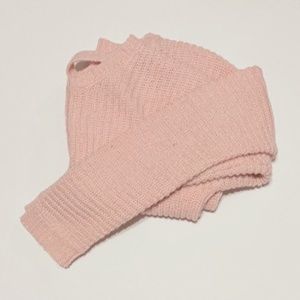 Pink Knit Sweater Cross Neck Back